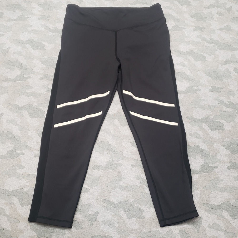 Zyia Active Leggings‎ Women's 20 Black Cropped Pull On Gym Yoga Fitness